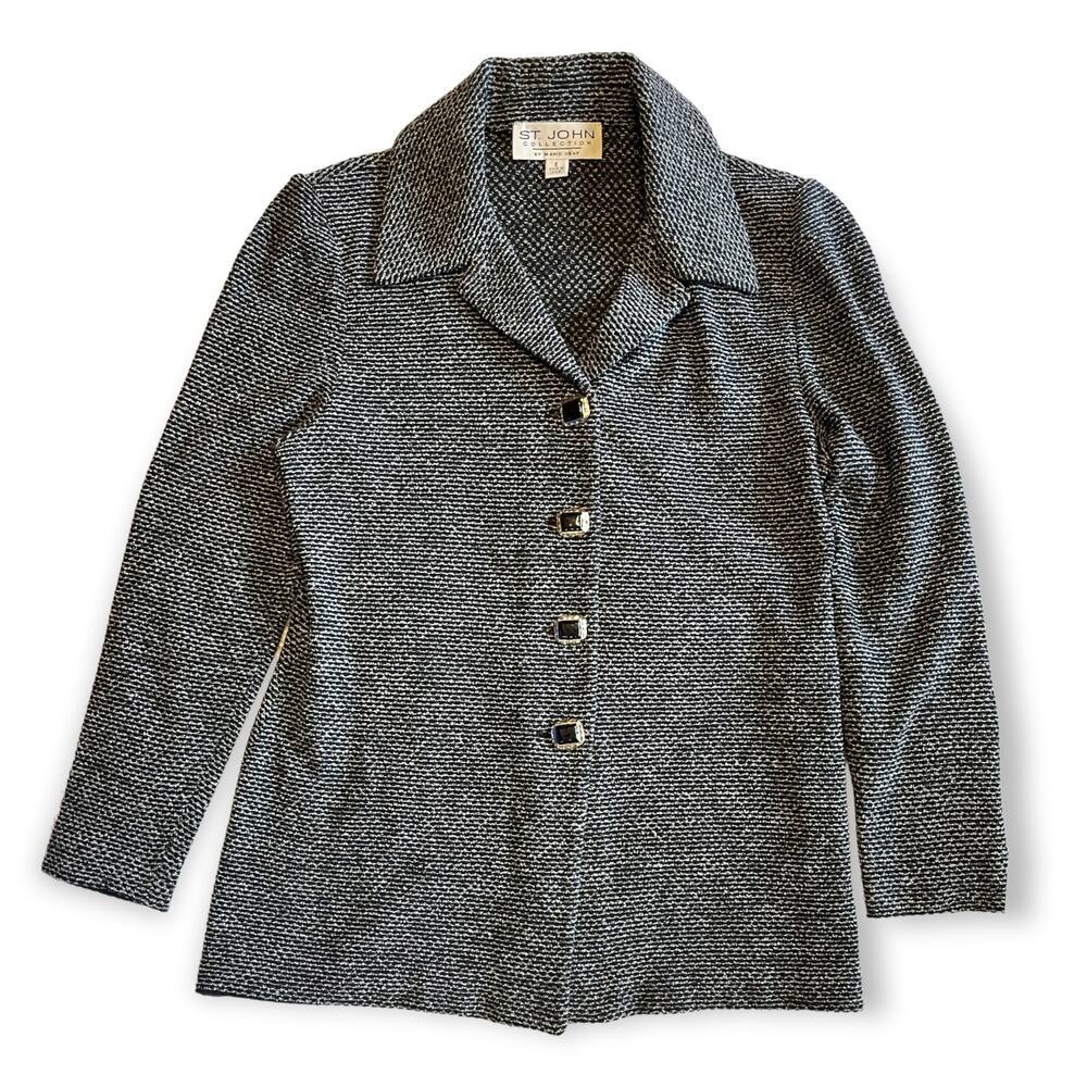 Vintage St John Gray tweed shacket Sz 2 EUC